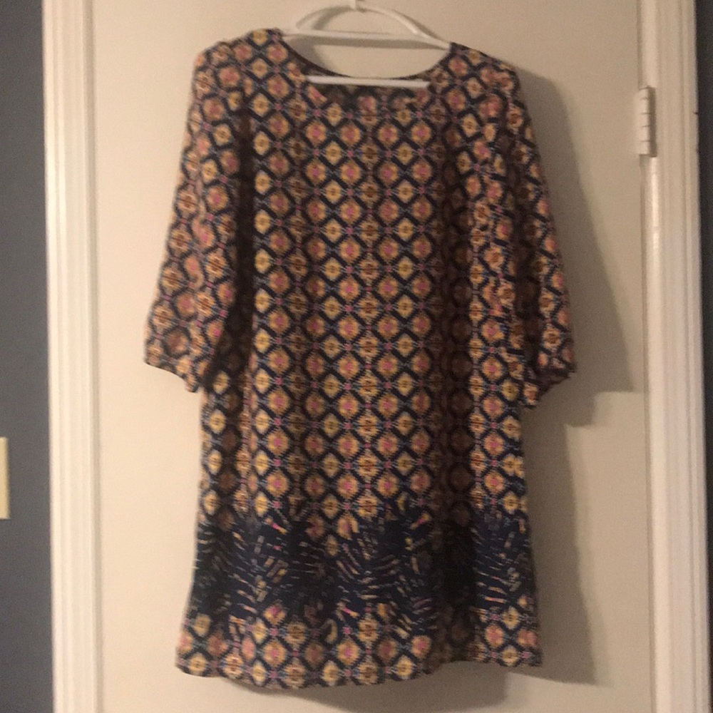 Long sleeve Dress with palm print